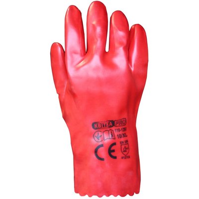 Бензомаслостійкі рукавиці з ПВХ покриттям КВІТКА PRO Industrial (12 пар) (110-1207-10) 110-1207-10 фото