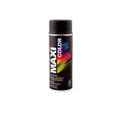 Эмаль аэрозольная термостойкая Maxi Color черная 400 мл MX0008 фото