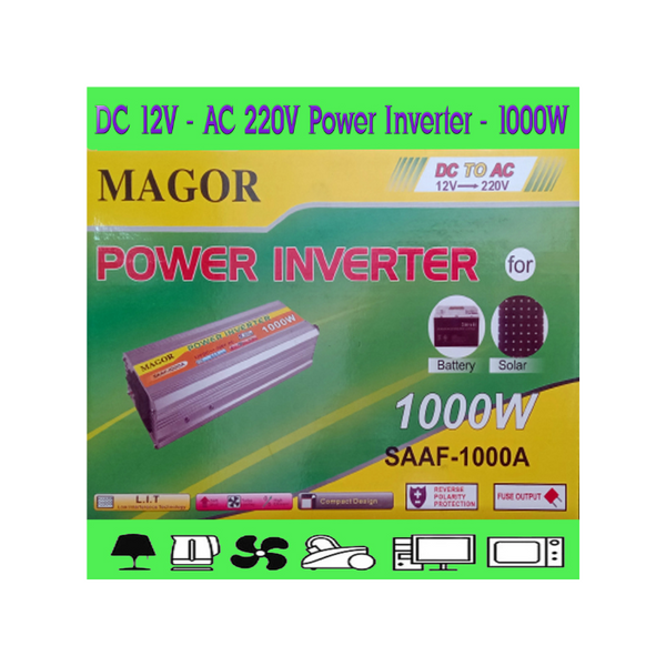 Перетворювач напруги інвентор 12V-220V 1000W Magor/ ZB-24 00-00009674 фото