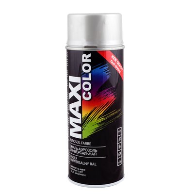 Емаль аерозольна універсальна декоративна Maxi Color RAL 9006 алюмініево-білий 400 мл MX9006 фото