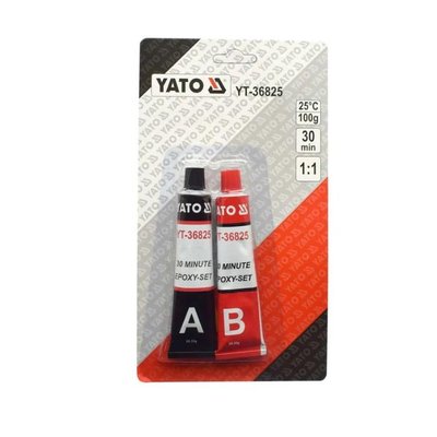 Клей 2-компонентный эпоксидный YATO: схват - 20-30 мин, полная прочность - 24 ч, в тюбиках по 28 г YT-36825 фото