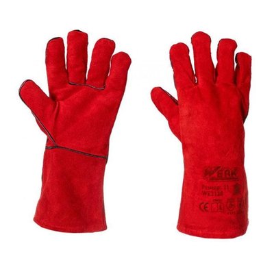 Перчатки замшевые с манжетом крага, красный, р.11 10701244 фото