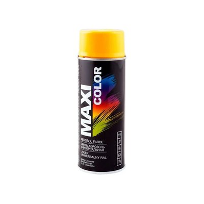 Эмаль аэрозольная универсальная декоративная Maxi Color RAL 1021 желтая 400 мл MX1021 фото