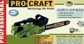 Бензопила Procraft K350S (Шина, ланцюг 30) K350S фото