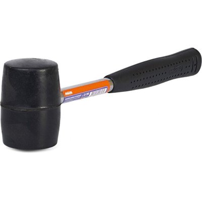 Резиновый молоток металлическая ручка 900гр (черная резина) 32-707 фото