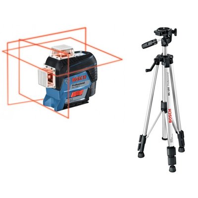 Линейный лазерный нивелир Bosch Professional GLL 3-80 C (AA) + Штатив BT 150 L-Boxx ready (0601063R0) 0601063R01 фото
