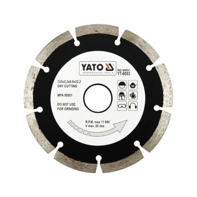 Диск алмазный сегментированный YATO Segment 180x8,0x22,2 мм YT-6004 YT-6004 фото