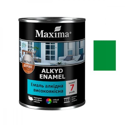 Эмаль алкидная высококачественная, зеленая, ТМ «Maxima» - 0,7 кг 00-00010893 фото