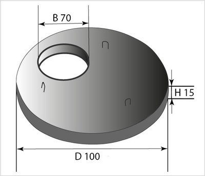 Кришка з люком D 100; H 15; B 70 (Ф внутрішній 65см) (ПП 10-15) 00-00000955 фото