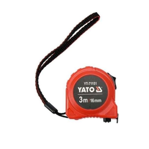 Рулетка YATO : L= 3 м x 16 мм, с нейлоновым покрытием, магнитным наконечником [12/120] YT-7110 фото