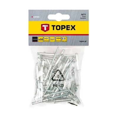 Заклепки Topex (4x18 мм, 50 шт.) (43E405) 43E405 фото