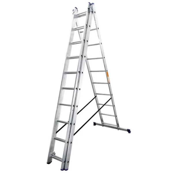 Лестница алюминиевая 3-х секционная BLUETOOLS Expert (3х10 ступеней) (160-9027) 160-9027 фото