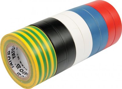 Изолента разноцветная YATO, 19 мм х 20 м, Набор 10шт. YT-8173 фото