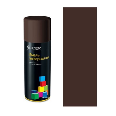 Эмаль SLIDER color универсальная 8017 темно-коричневая 400 мл 00-00000233 фото