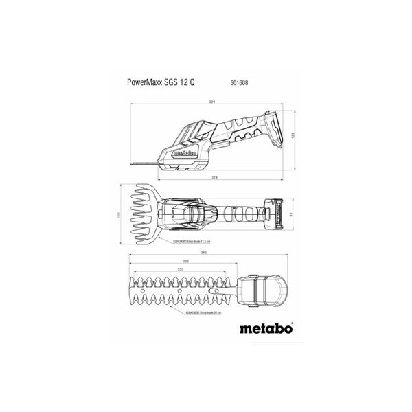 Акумуляторні садові ножиці Metabo PowerMaxx SGS 12 Q 601608500 фото