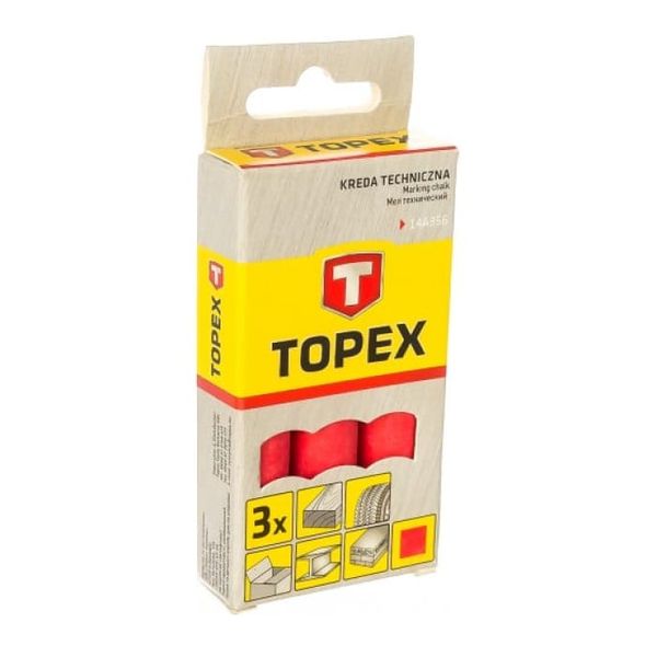 Мел маркировочный красный Topex (13х85 мм, 3 шт.) (14A956) 14A956 фото