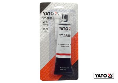 Клей-герметик силіконовий термо- і оливостійкий YATO чорний, в тюбику 85 г YT-36801 фото