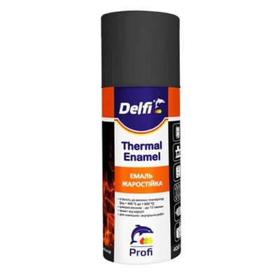 Эмаль жаропрочная ТМ «Delfi» черная, в аэроз. упаковке, 400мл 00-00025228 фото