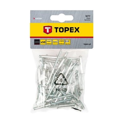 Заклепки Topex (4.8x14.5 мм, 50 шт.) (43E504) 43E504 фото