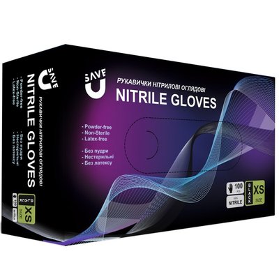 Обзорные нитриловые перчатки SAVE U (XS/6", 100 шт.) (110-1273-XS) 110-1273-XS фото