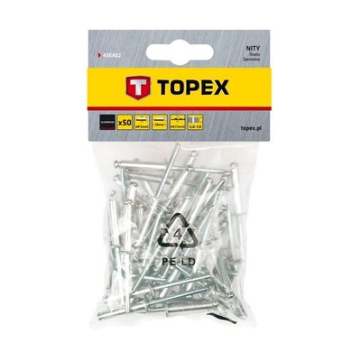 Заклепки Topex (4x10 мм, 50 шт.) (43E402) 43E402 фото