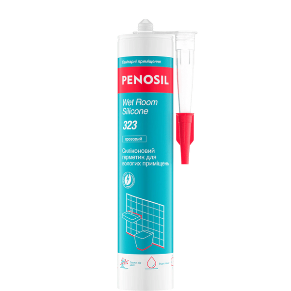 Герметик силіконовий PENOSIL Wet Room Silicone 323/323c (білий, 280 мл) (H4832) H4832 фото