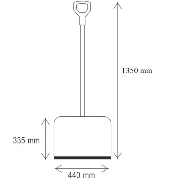 Лопата для чищення снігу MAAN 3735 (440х28х335/1350 мм) 3735 фото