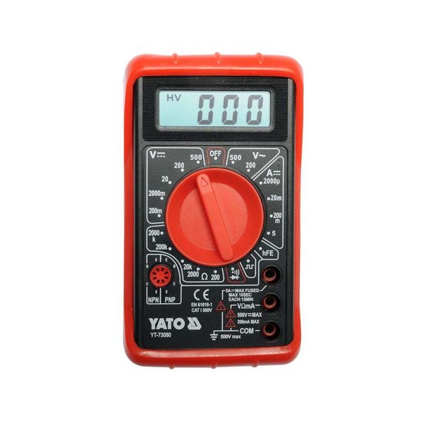 Мультиметр для измерения электрических параметров YATO: цифровой YT-73080 фото