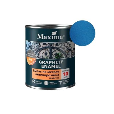 Эмаль антикоррозийная по металлу 3в1, графитная Maxima, Синяя 2,3 кг 00-00002861 фото