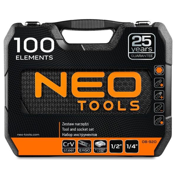 Универсальный набор инструментов NEO Tools (100 предметов) (08-920) 08-920 фото