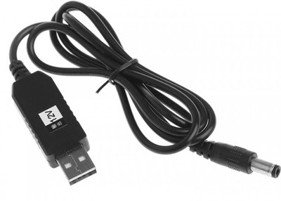 USB Кабель для роутера із перетворювачем DC 2.1x5.5mm USB 5V-12V 00-00009423 фото