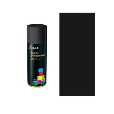 Эмаль SLIDER color универсальная 9005 черная матовая 400 мл 00-00000235 фото