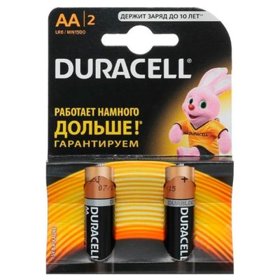 Лужні батарейки Duracell 114266 (AA, 2 шт.) 114266 фото
