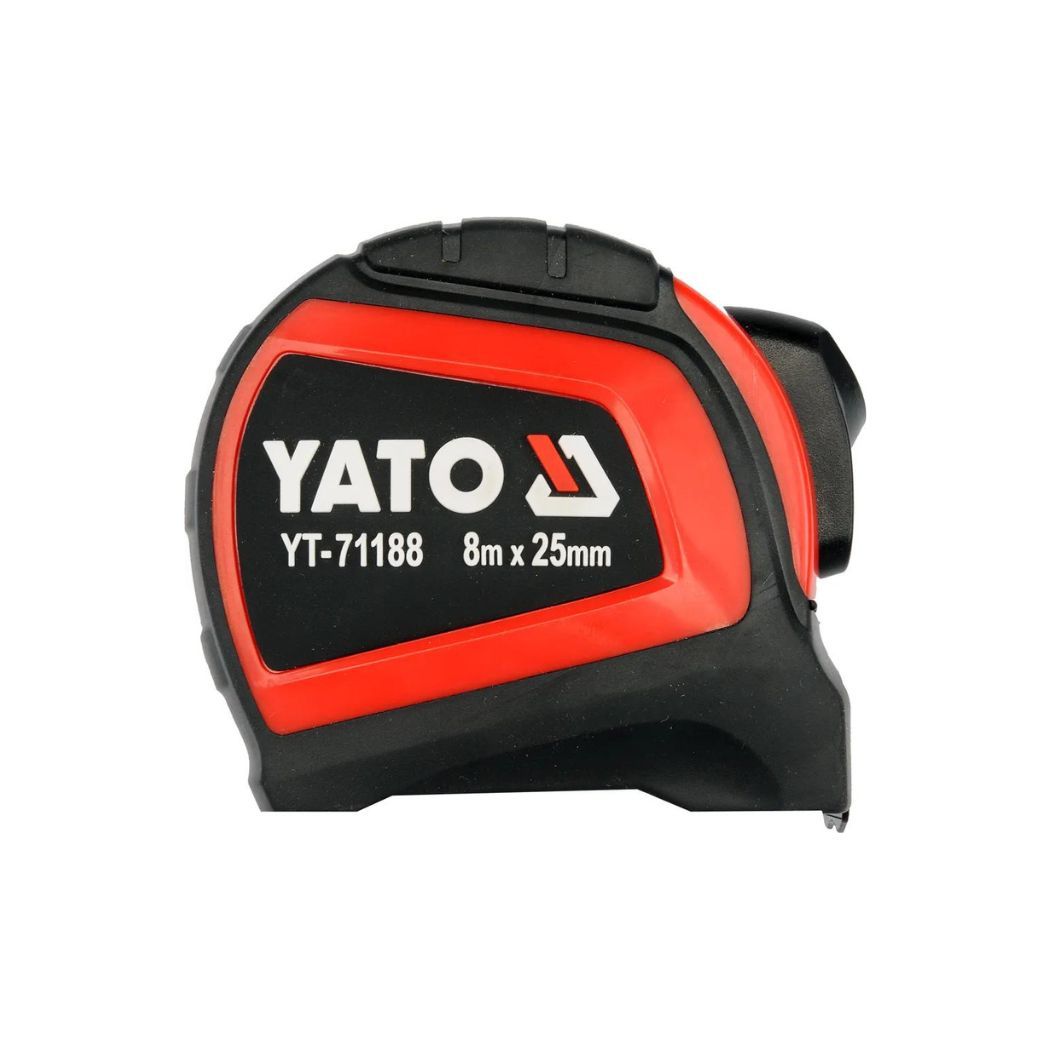 Рулетка YATO : L= 8 м x 25 мм, з сталевою стрічкою, нейлоновим покриттям