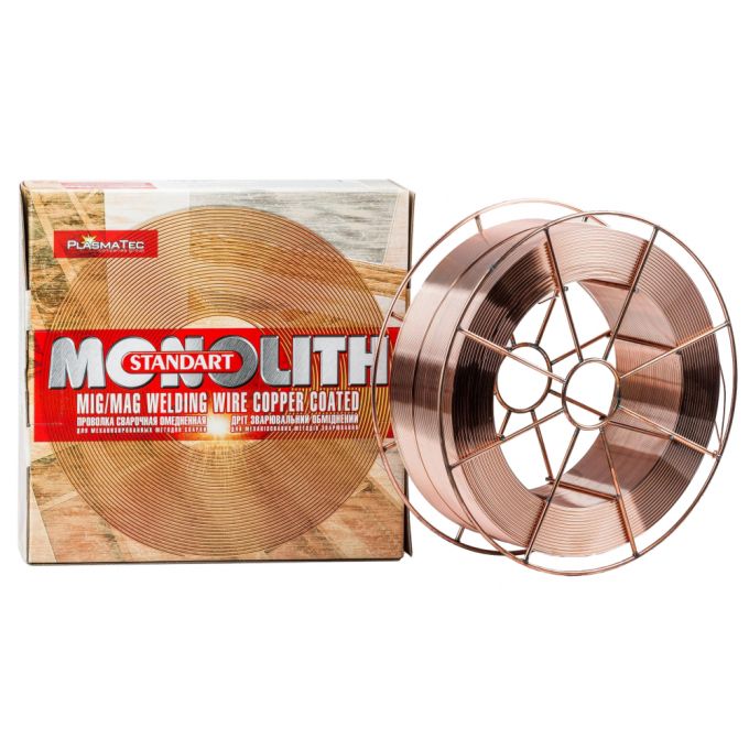 Дріт зварювальний з обмідненою поверхнею G4Si1 (Св-08Г2С) TM MONOLITH д 0.8 мм: уп 5 кг