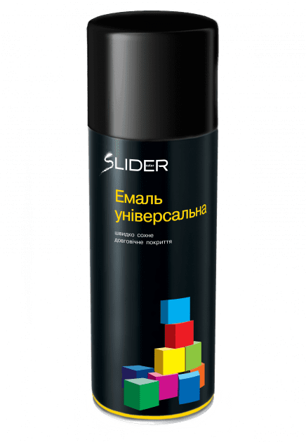 Емаль SLIDER color універ. 9005 чорна глянц.400 мл