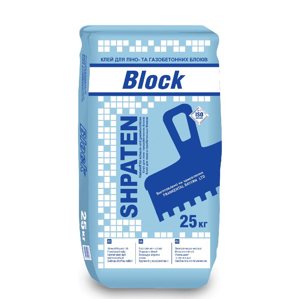 SHPATEN BLOK /25кг Клей для піно - та газобетонних блоків