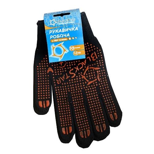 Рукавиця чорна з ПВХ Універсал 10клас "BlackStar" (10/250шт)