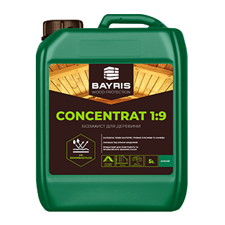 Біозахист для деревини БАЙРІС (Concentrat 1:9) Зелений 5 л