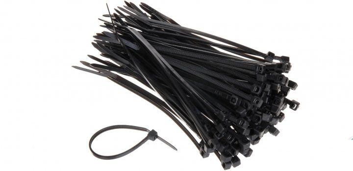 Хомут стяжной капрон.UV черный 150х3,6 100шт