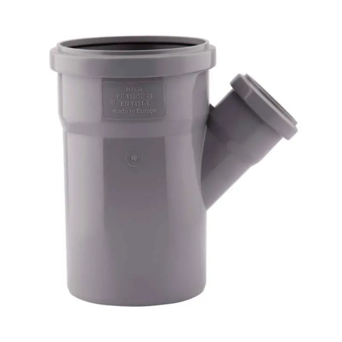 Трійник з поліпроп. (45)  110х50х110 (1+1 гумки) д/каналіз. труб TA Sewage