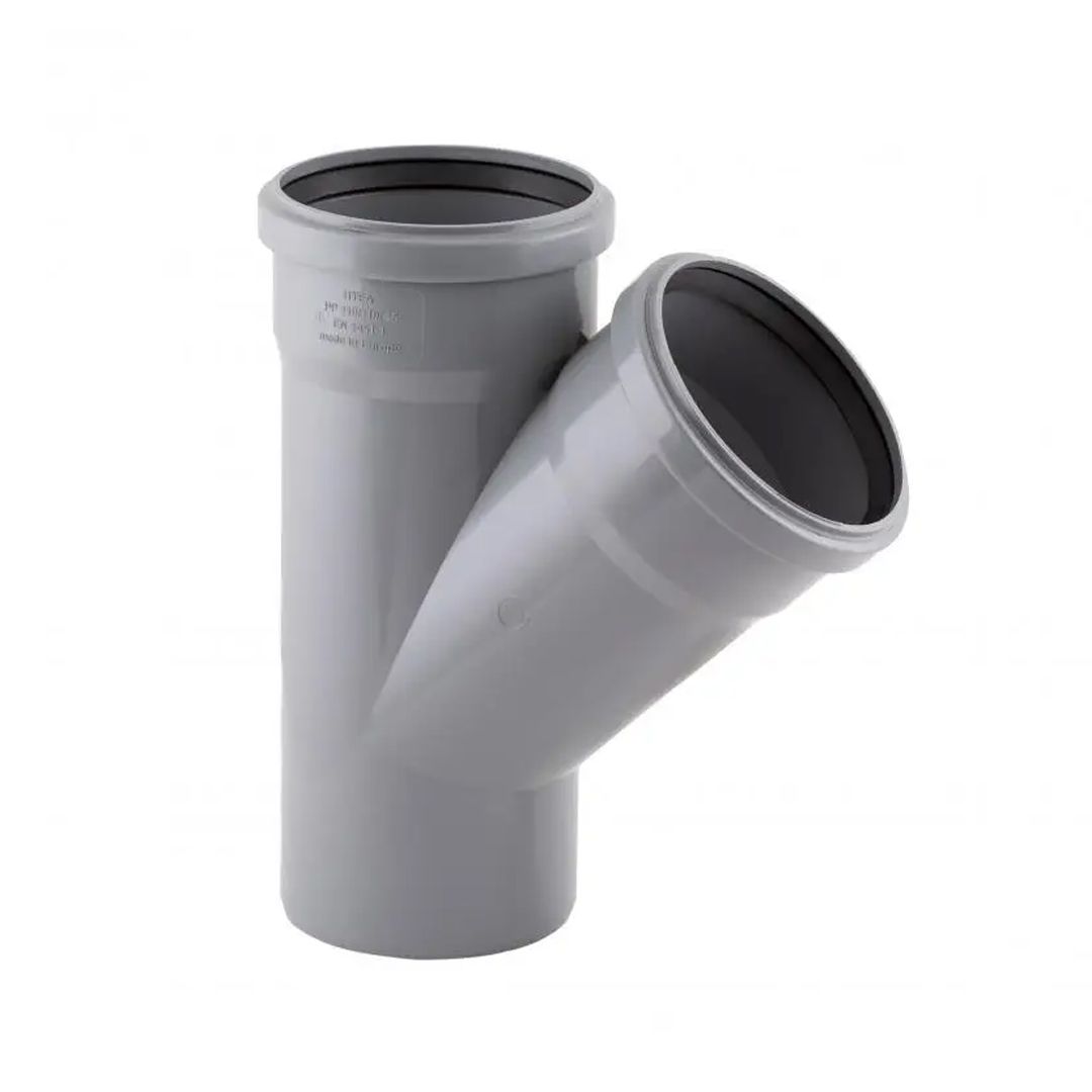 Тройник из полипропа. (45) 110х110х110 (2 резинки) д/канализ. труб TA Sewage