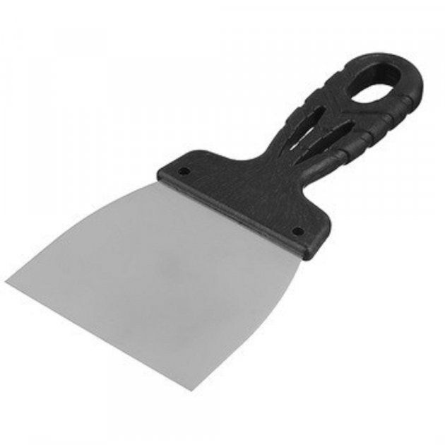 Шпатель малярный Yoshimoto нержавеющий с пластмассовой ручкой, 100 мм.