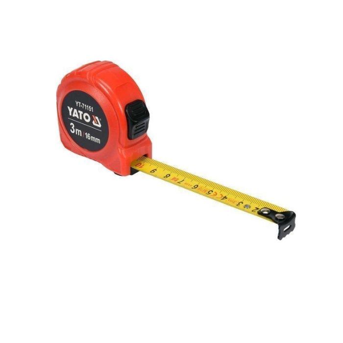 Рулетка YATO : L= 3 м x 16 мм, с нейлоновым покрытием, магнитным наконечником [12/120]
