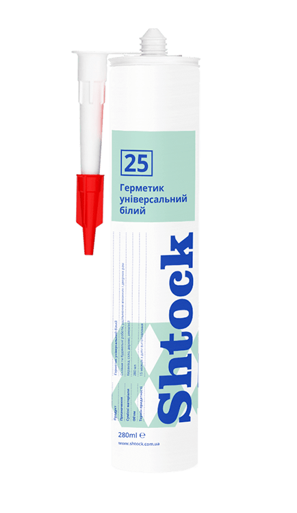 Герметик Shtock Силікон унів.(білий), 280мл (12шт) №25