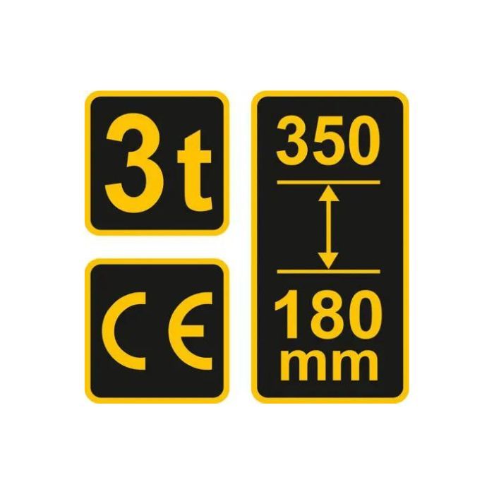 Домкрат гідравлічний стовбцевий VOREL; F=3 т, роб.висота -180-350мм