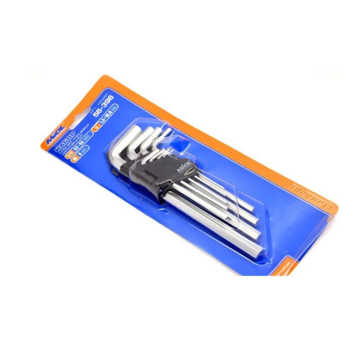 Набор торцевых ключей 6-гранных 9од удлиненных Сr-V, 1,5-10,0мм