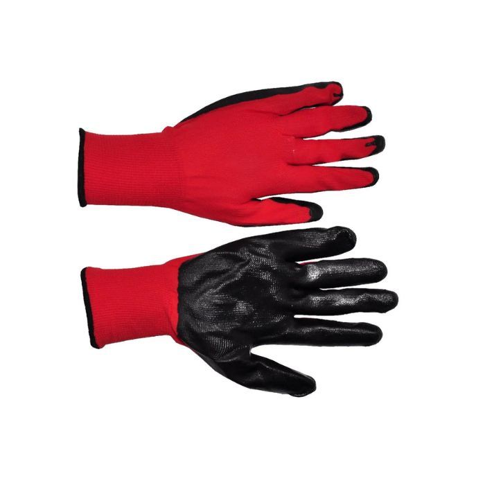 Рукавиці "СТРЕЙЧ" ЛЮКС червона з чорною заливкою (12шт)
