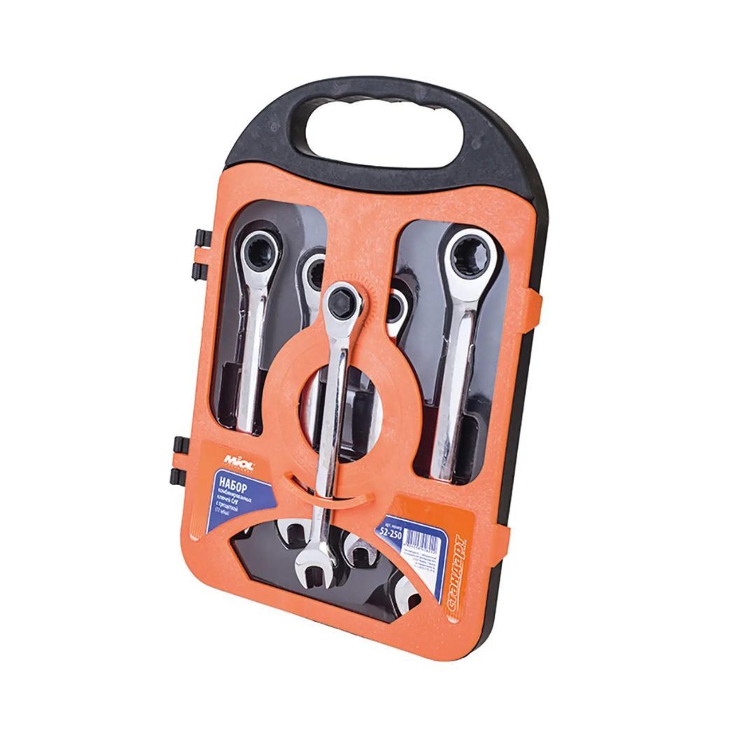 Набір ключів з тріскачкою в кейсі MIOL 10-17 мм  (52-250)