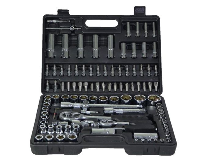 Набор головок с трещоткой 1/2", 1/4", 108шт в кейсе